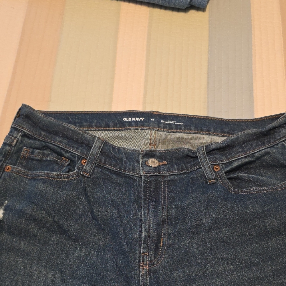 Old Navy Women's Dark Blue Relaxed Jeans Size 10